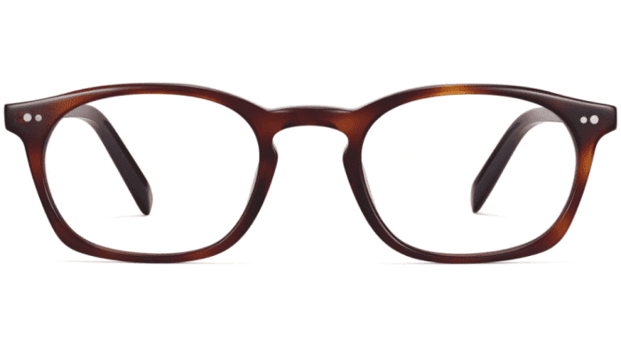 Front View Image of Dalton Eyeglasses Collection, by Warby Parker Brand, in Crystal with Rye Tortoise Color