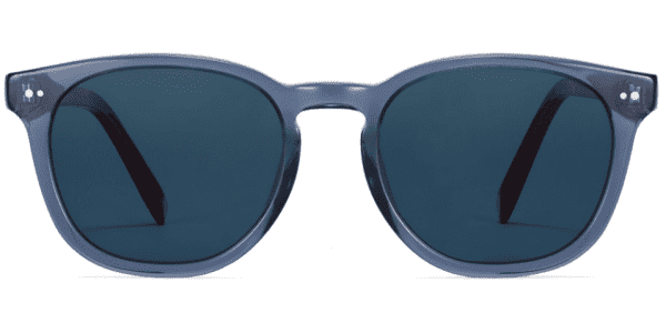 Front View Image of Toddy Sunglasses Collection, by Warby Parker Brand, in Azure Crystal with Oak Barrel Color