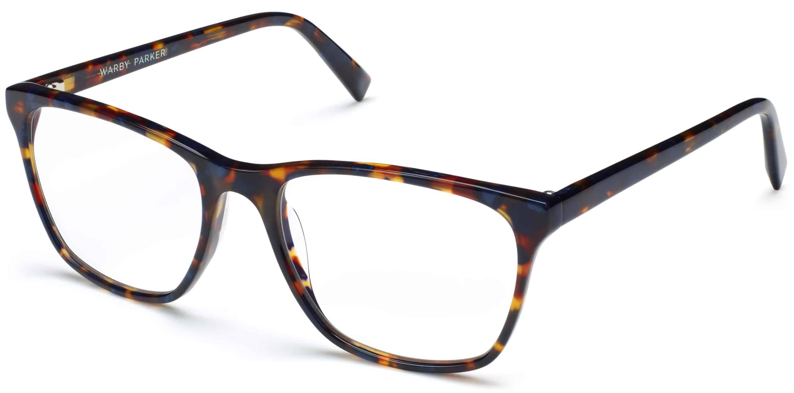 Angle View Image of Yardley Eyeglasses Collection, by Warby Parker Brand, in Blue Marbled Tortoise Color