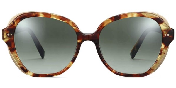 Front View Image of Adeline Sunglasses Collection, by Warby Parker Brand, in Root Beer with Polished Gold Color