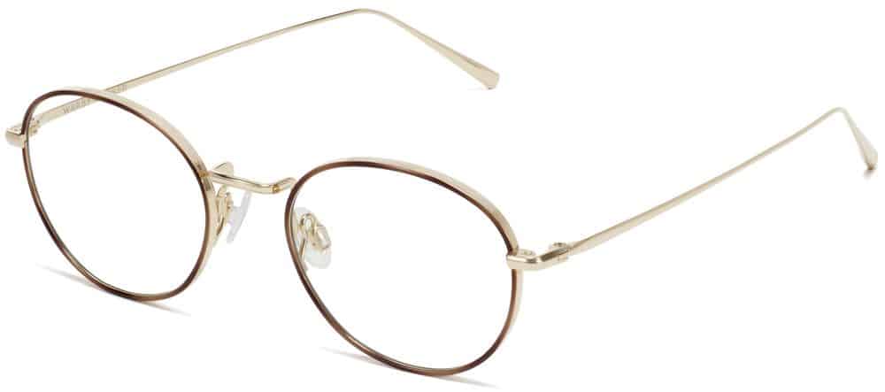 Angle View Image of Colvin Eyeglasses Collection, by Warby Parker Brand, in Polished Gold with Savanna Tortoise Color