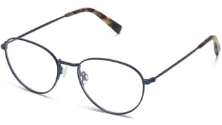 Angle View Image of Hawkins Eyeglasses Collection, by Warby Parker Brand, in Brushed Navy Color