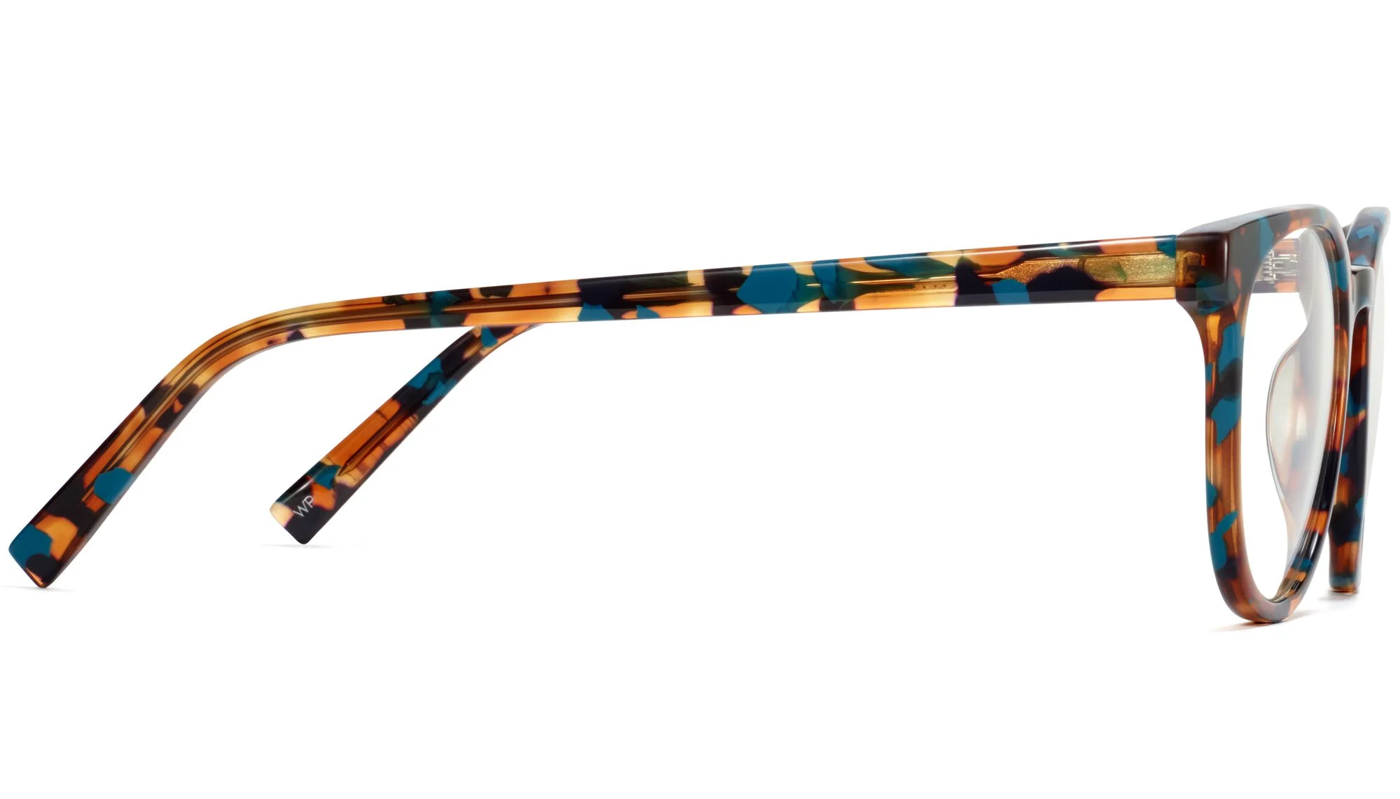Side View Image of Gillian Eyeglasses Collection, by Warby Parker Brand, in Teal Tortoise Color