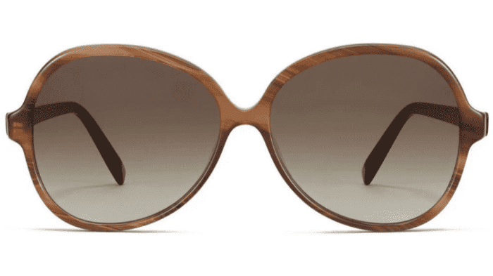 Front View Image of Karina Sunglasses Collection, by Warby Parker Brand, in Striped Affogato Color