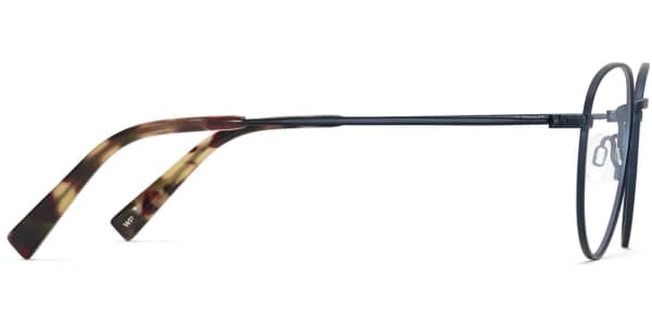 Side View Image of Hawkins Eyeglasses Collection, by Warby Parker Brand, in Brushed Navy Color