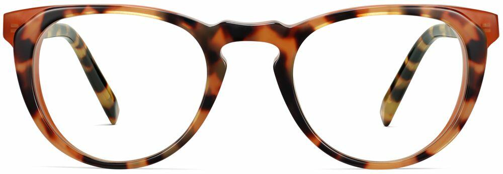 Front View Image of Mateo Eyeglasses Collection, by Warby Parker Brand, in Cider Tortoise with Fire Clay Color