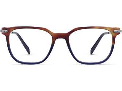 Front View Image of Rawlins Eyeglasses Collection, by Warby Parker Brand, in Midnight Tortoise Fade with Polished Silver Color